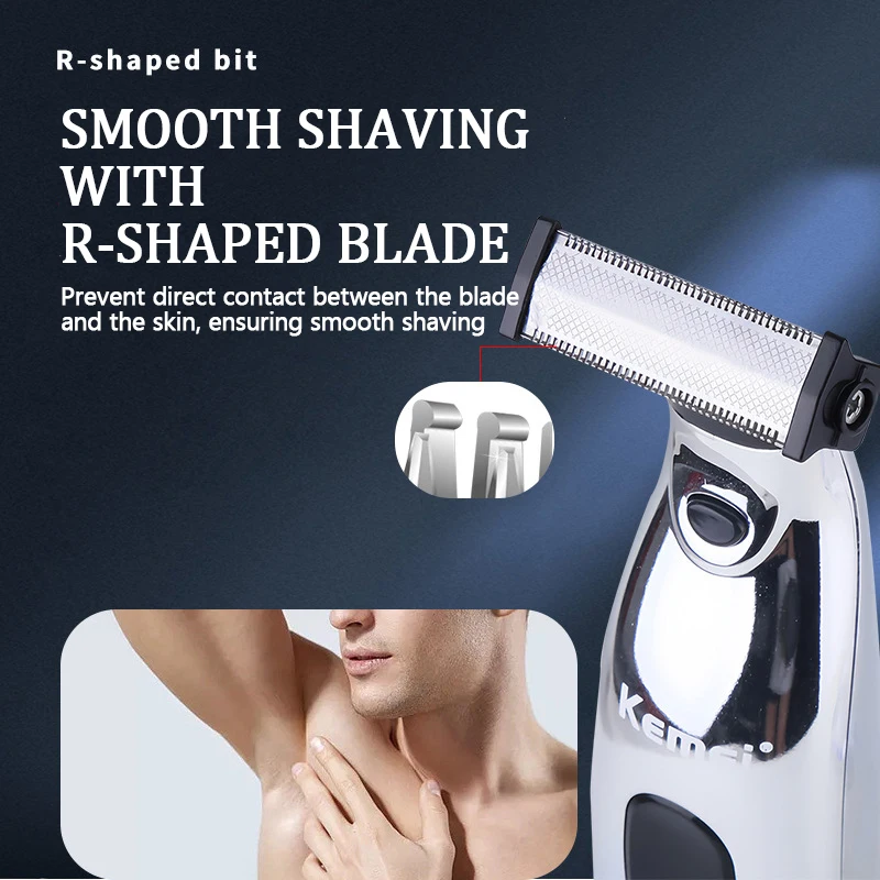 Kemei-Aparador Recarregável de Nariz, Ouvido e Nariz, Barbeador Elétrico Indolor, Barbeador Versátil, Uso Húmido e Seco, 2 em 1, Homens e Mulheres