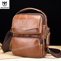 BULLCAPTAIN  Brand Leather Men Bag Casual Business Leather Mens Shoulder Messenger Bag Vintage Men's Crossbody Bag Male Bag