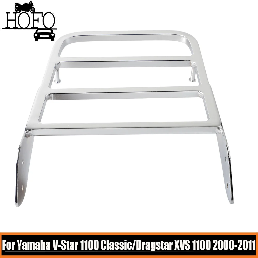 Motorcycle Rear Sissy Bar Luggage Rack Chrome Steel For Yamaha V-Star 1100 Classic / Dragstar XVS 1100 2000-2011