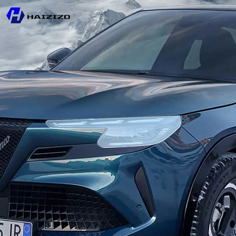 

For Alfa Romeo Junior 2024-2025 Smoke Black Car Headlight Protective Film TPU Anti-Scratch Vinyl Wrap Kit for Auto Light Custom