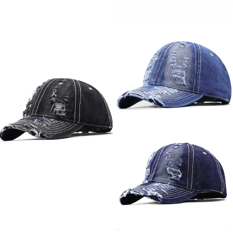 Girls Boys Distressed Baseball Rough Selvedge Polyester Breathable Hat