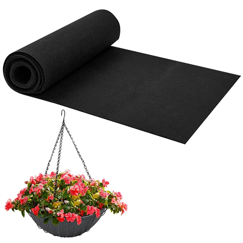 PORK-2Pcs 12X80 дюймов Тканевый вкладыш для цветов в рулоне Нетканый вкладыш из растительного фетра Рулон черных вкладышей Альтернативный вкладыш для кокоса