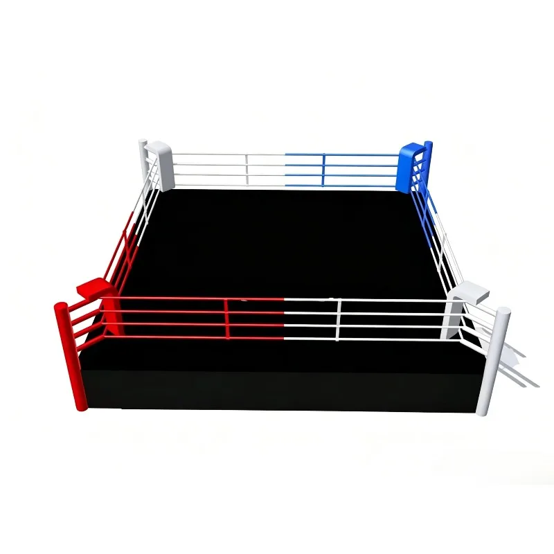 4x4m Black Floor-mounted Boxing Ring, Suitable for Daily Training in Boxing and Martial Arts Gyms