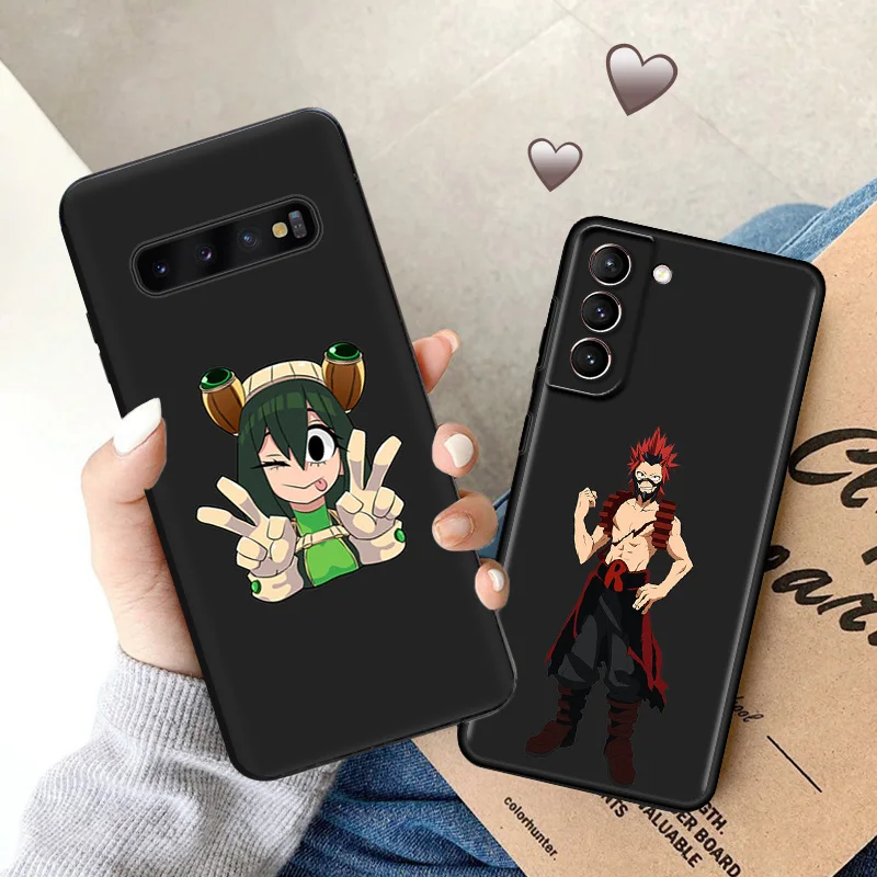 Soft Case for Samsung S24 Plus S23 S22 S21 Ultra S20 fe S10 5G S10e Lite Midoriya Izuku My Hero Academia Black Phone Cases Cover