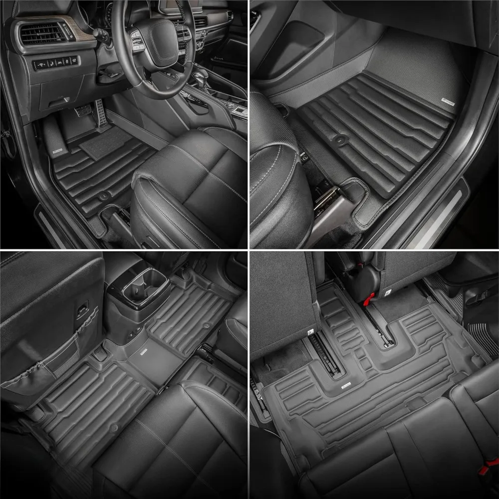 Kia Custom Car Mats - Maximum Coverage, All Weather, Laser Measured - This Full Set Includes 1st, 2nd and 3rd Rows