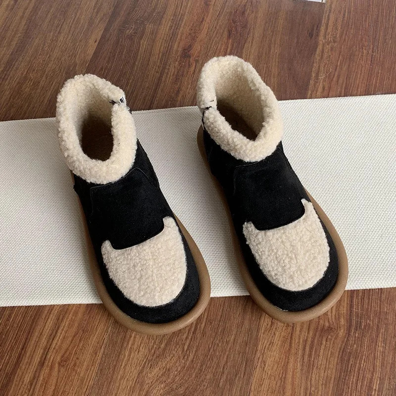 Women's Snow Boots 2025 Autumn Winter New Flat Bottom Ankle Boots for Women Warm Cotton Shoes Casual Soft-soled Suede Botines