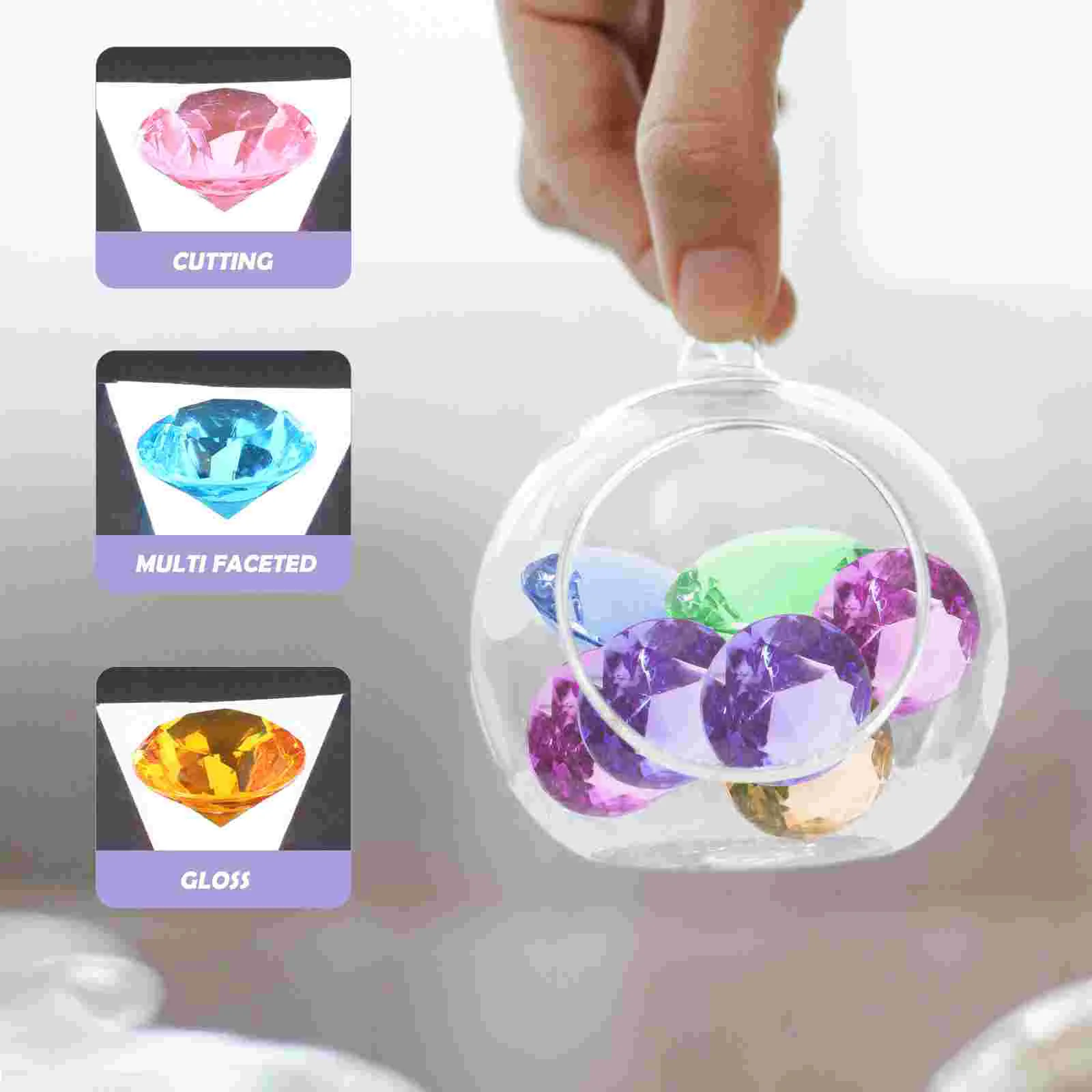 Diamond Toys Kids Gems Treasure Chest Pool Stones for Vase Mermaid Bath Girl Childrens DIY Accessories