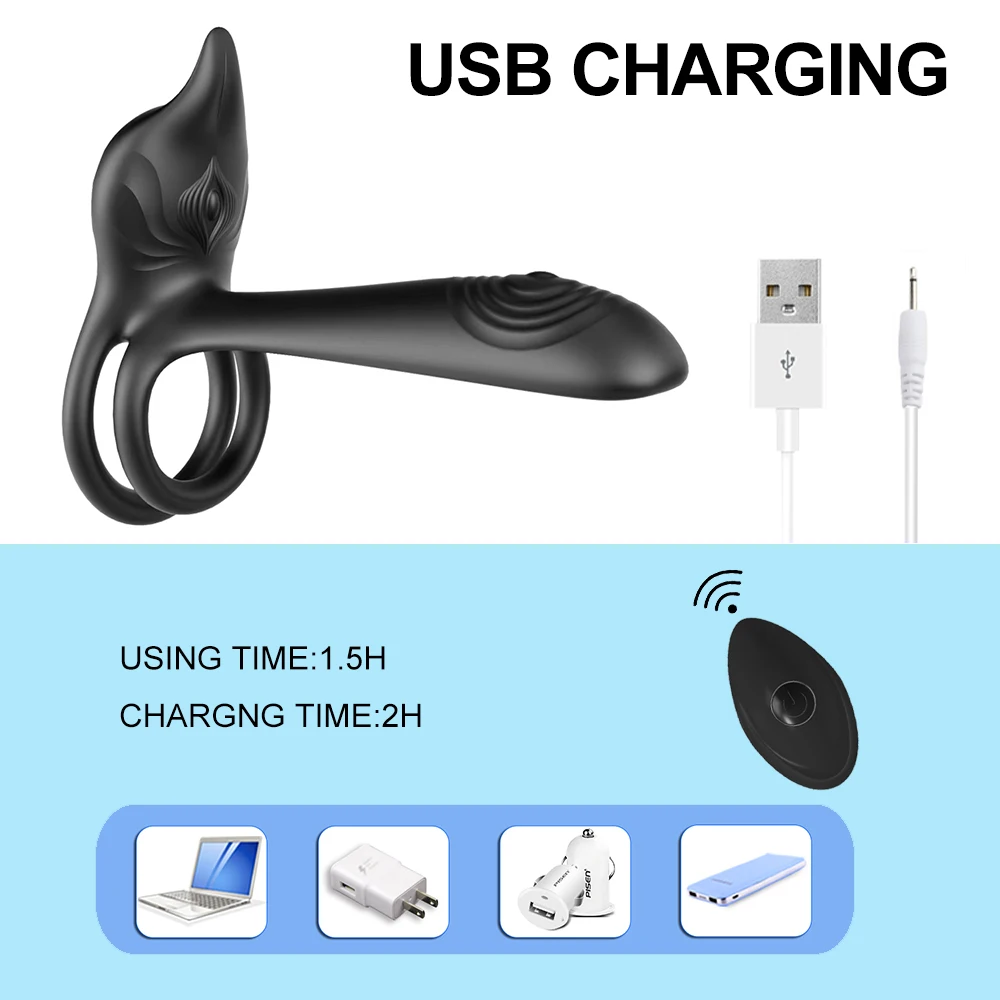 Vibrating Cock Ring Dual Penis Ring With Tongue Clitoral Stimulator For Couple Stronger Erection Enhancing Vibrators Sex Toys