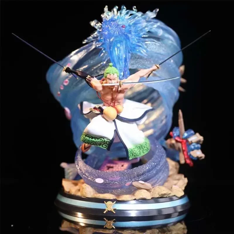 32CM Anime Figure Blue Tornado Roronoa Zoro Figurine One Piece PVC Action Figure Adult Children Toy Doll Gift Model Decoration