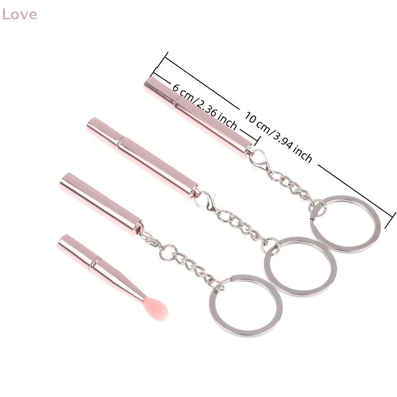 [L&P] 1 peça escova labial de silicone multifuncional portátil com capa chaveiro batom à prova de poeira pincel sombra de olho