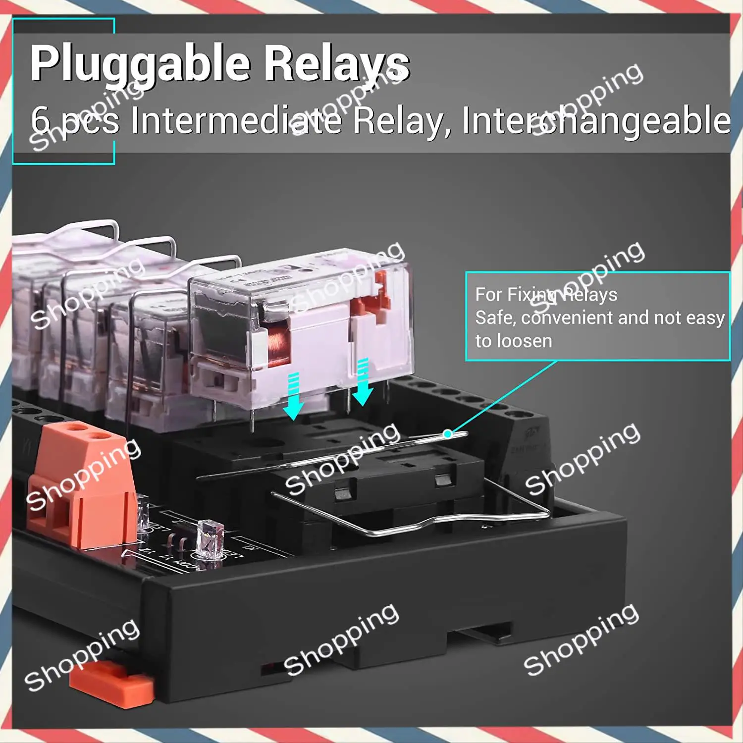 Module de relais M20K DC 24V, Module de commutation SPDT à 6 canaux avec optocoupleur isolé, Module de relais de puissance enfichable à montage sur Rail DIN