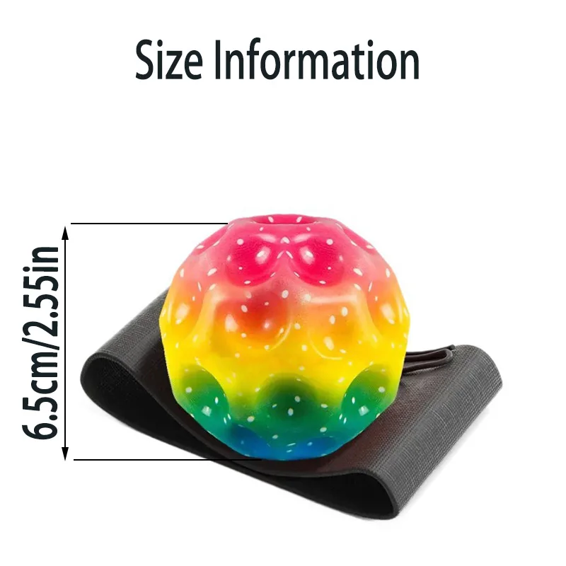 Wrist Return Ball Rubber Sport Ball with Strap and String Rebound Bouncy Balls for Teens Adults Wrist Exercise or Play