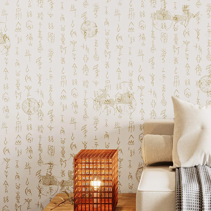 جديد النمط الصيني التلفزيون حائط الخلفية خلفية الخط الصيني غرفة الشاي النمط القديم خمر خلفية لدراسة بيت الشاي #5