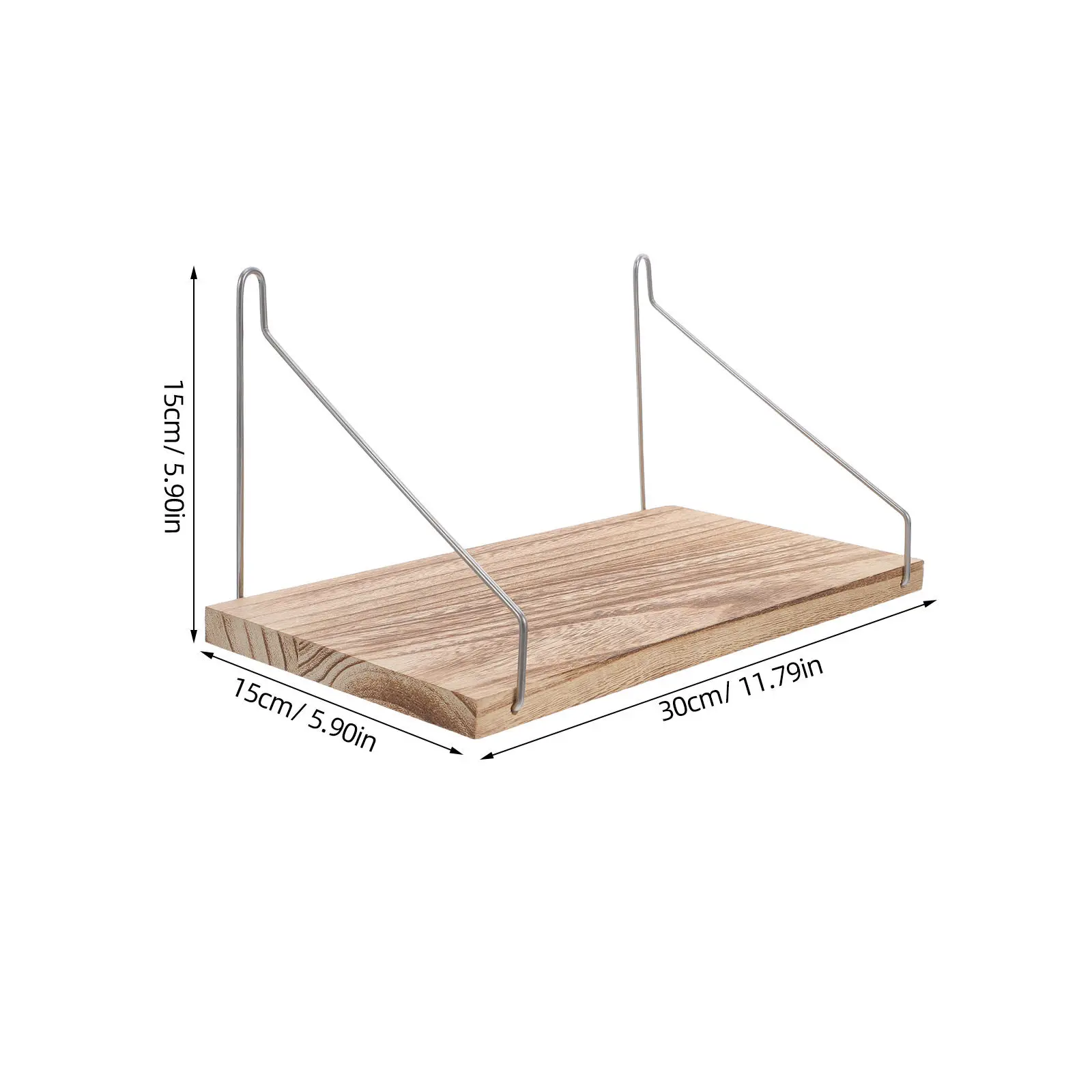 Minimalist Wall Mounted Floating Shelf Rustic Wood Hanging Shelf for Bedroom Living Room Storage Display Organizer
