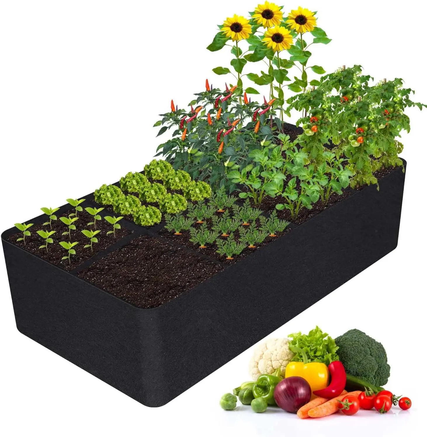 

Fabric Raised Garden Bed, 128 Gallon 6 X 3Ft Garden Growing Bags For Planting Vegetables, Flowers And Herbs, Breathable Plant