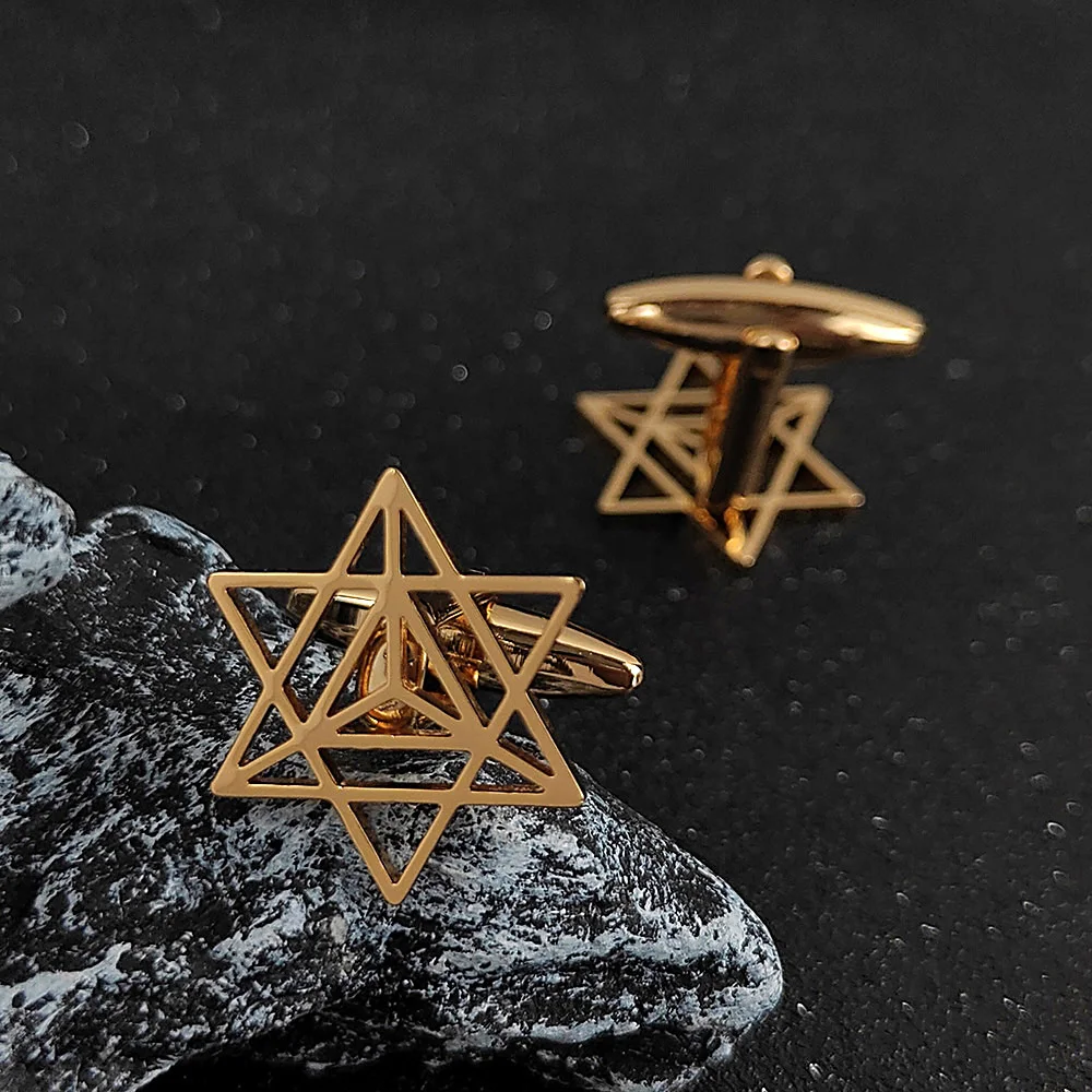 Judaism Star of David Men Cufflinks Stainless Steel Religion Jewelry Vintage Twins Shirt Button Wedding Guest Souvenirs Gifts