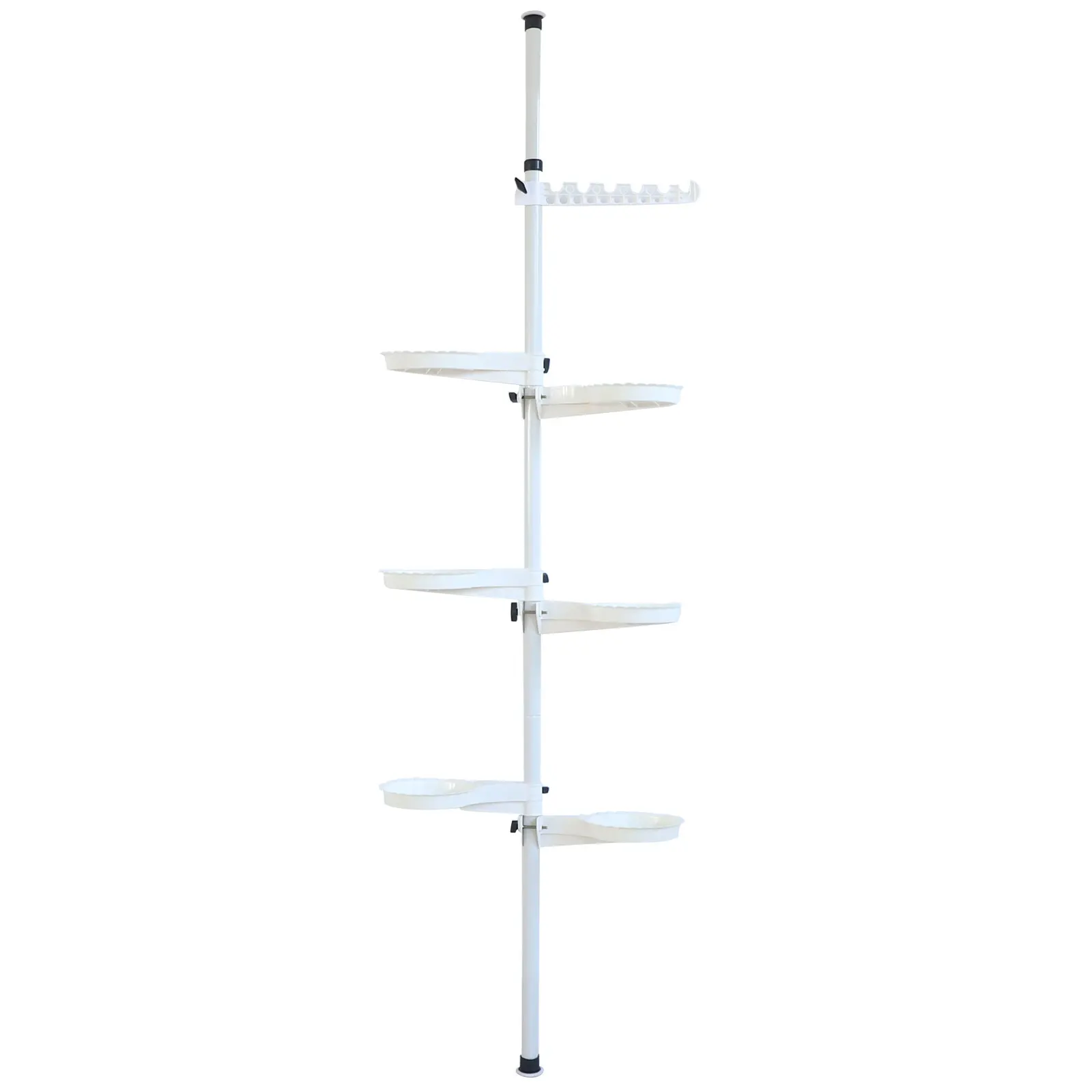 7-Tier Indoor Plant Stand With Adjustable Height Up To 10.17 Feet, Space-Saving Coner Storage Shelf, White