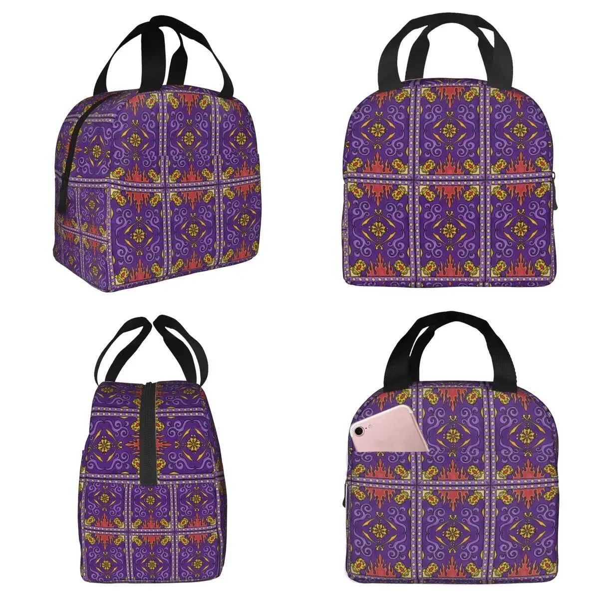 Magic Carpet Insulated Lunch Bag for Kids School Cooler Thermal Food Box Tote Leakproof Lunch Boxes Container