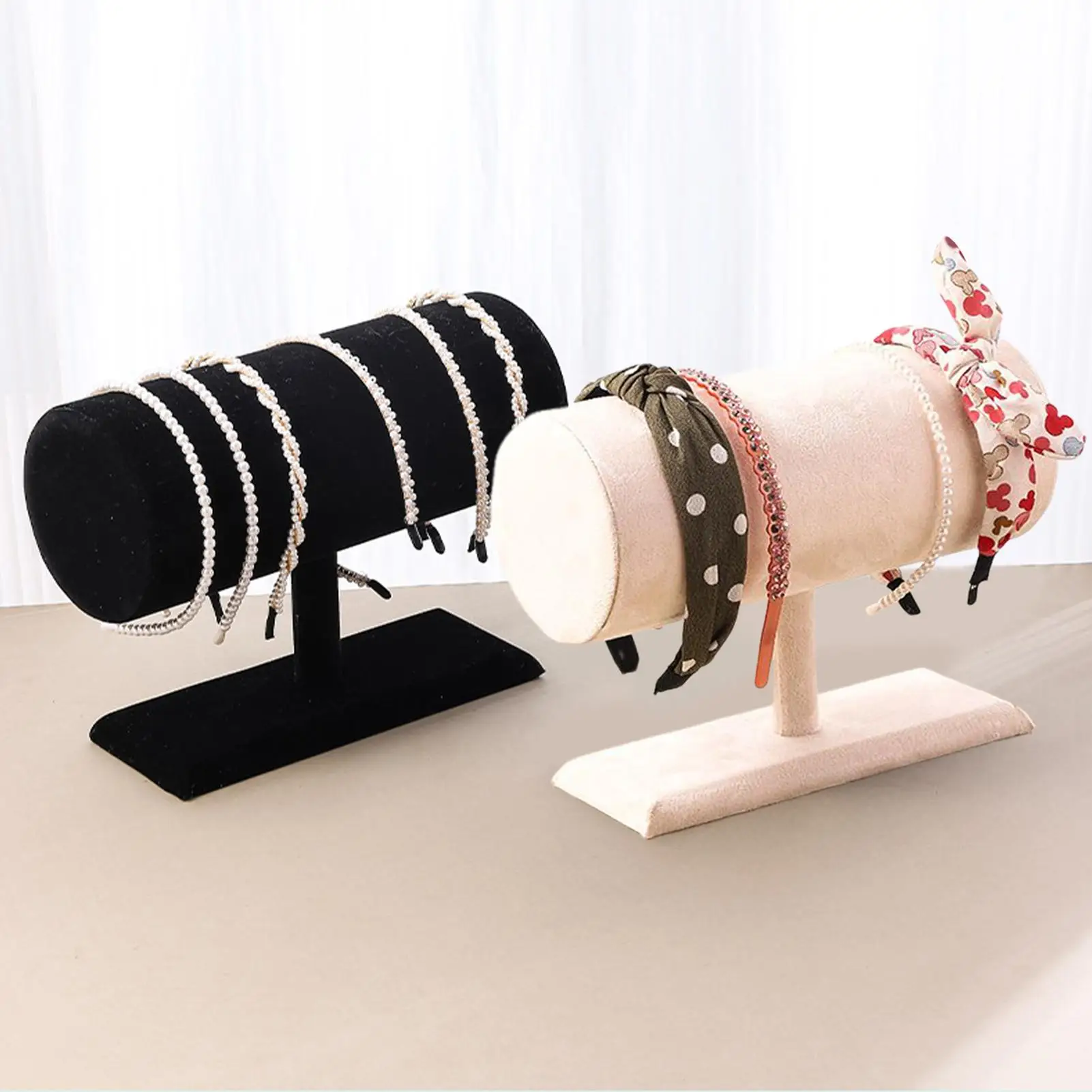 Headband Holder Organizer Velvet Display Stand T-Shaped Headband Storage Organizer For Bracelet Jewelry Necklace Hair