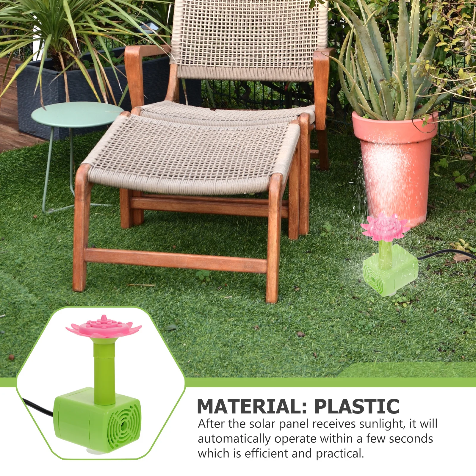 

1 set Solar Fountain Pump Lightweight Durable Outdoor Garden Decor Creative Solar Powered Bird Bath Pond Pool Water Pump