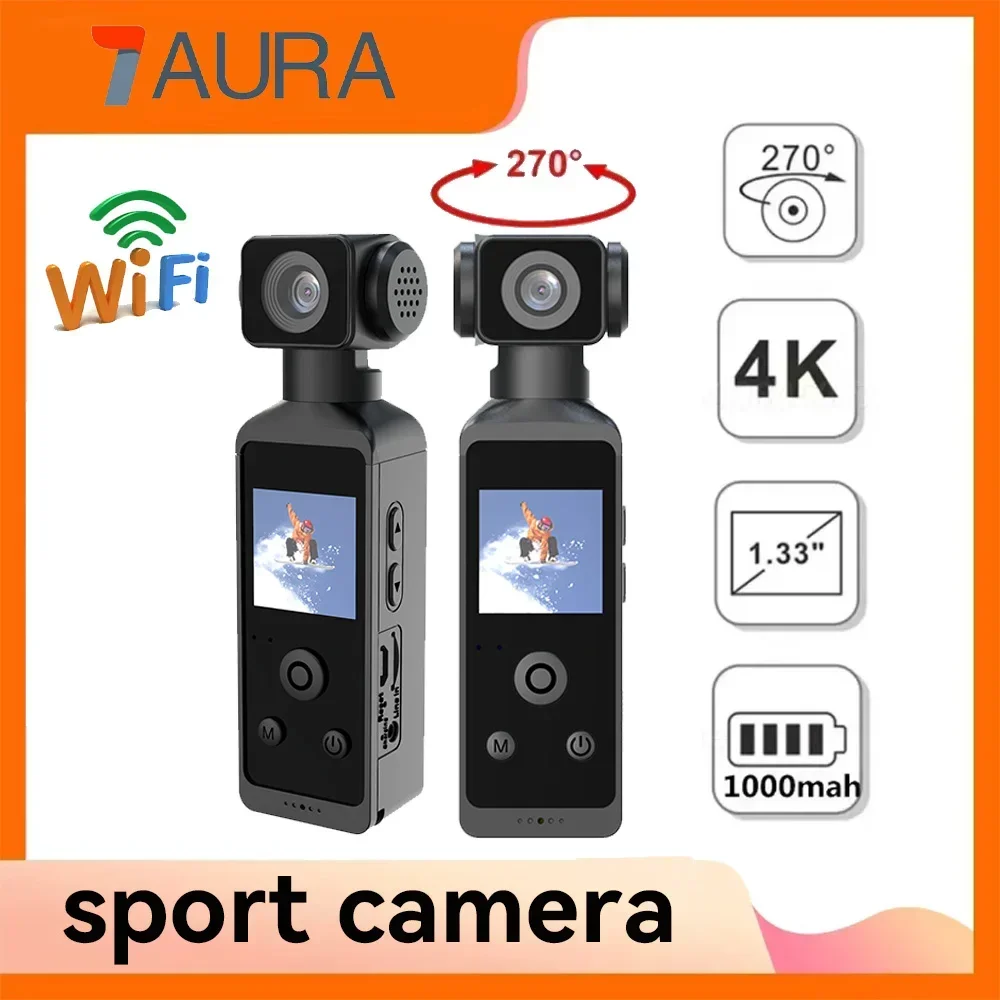 IAURA Compact 4K HD Action Camera with Optical Image Stabilizer and MicroSD Card Slot - Waterproof Case Included