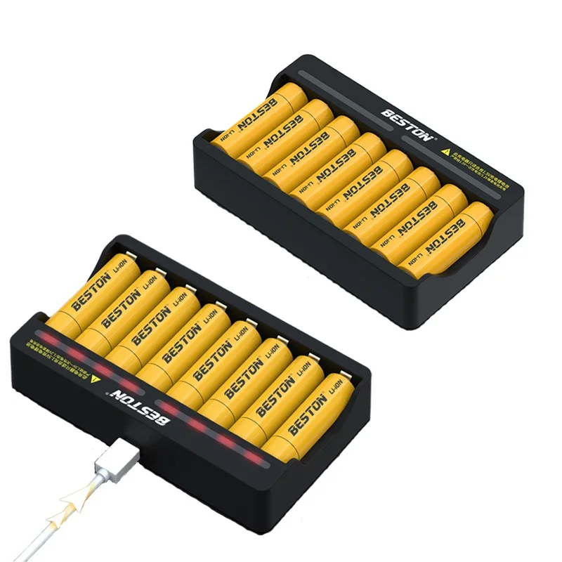 

1.5v Battery Charger with LED Indicator Smart Charger Battery Charger 8 Slots for 1.5v AAA Lithium-Ion Rechargeable Batteries