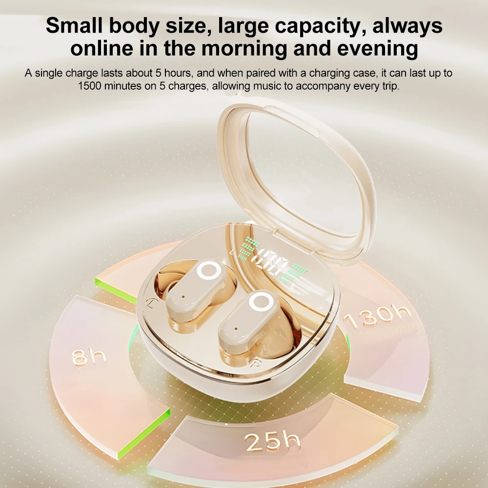 Transparent Bluetooth 5.4 Earphones Mini in-ear Earbuds Sports Headphones Wireless Gaming Headsets HiFi Noise Reduction Earphone