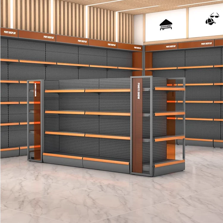 Supermarket shelves, convenience store display racks, snack multi-level shelves, double-sided island display cabinets