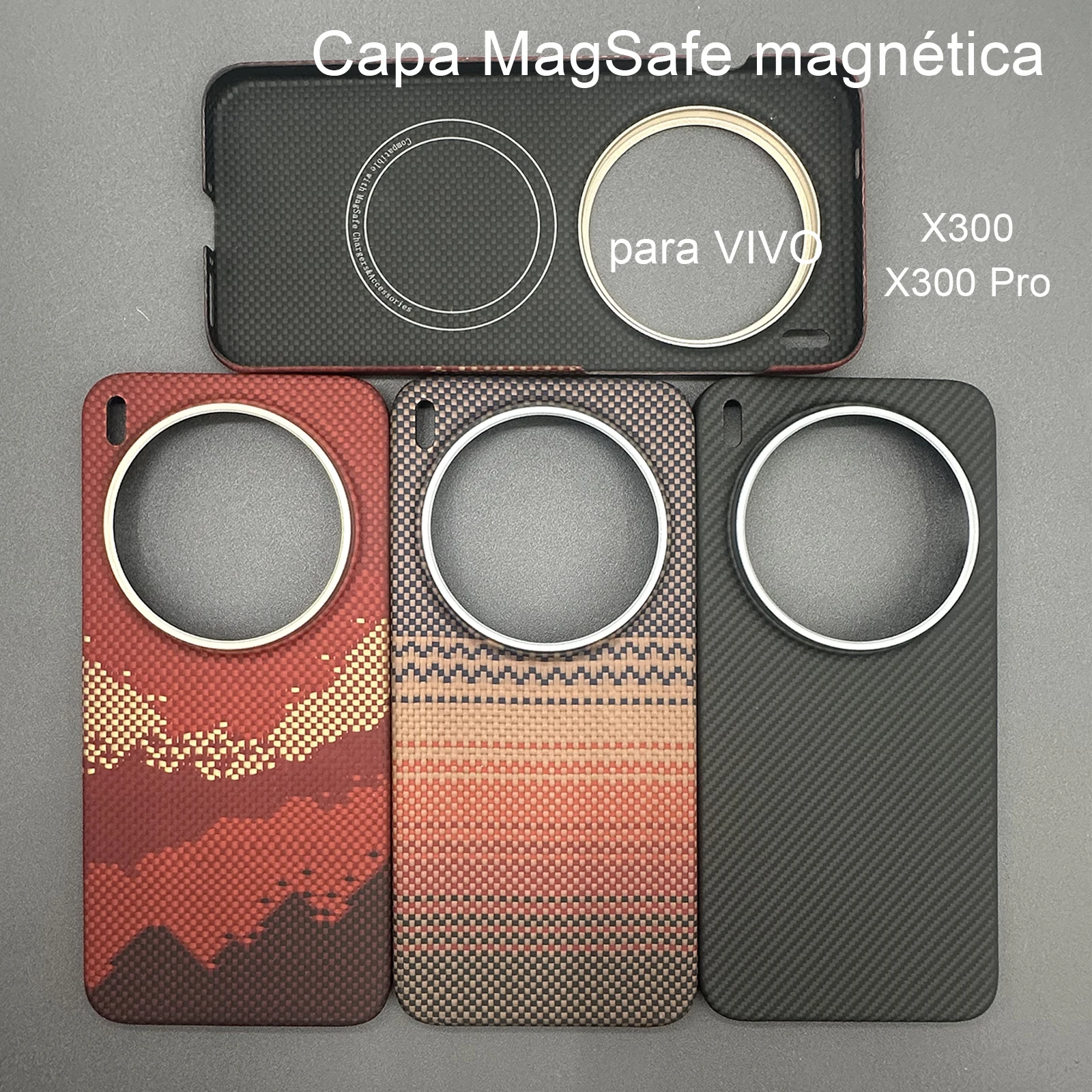 Capa magnética para vivo x300/vivo x300 pro/vivo x300 ultra, capa de fibra de carbono aramida kevlar, fina e leve, capa de fibra aramida