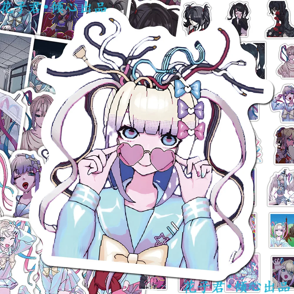 65 Stück/Set Anime NEEDY GIRL OVERDOSE Aufkleber Niedliche Cartoon-Charakter Regen-Sticker DIY Notizbuch Dekoration Aufkleber – Detail 2