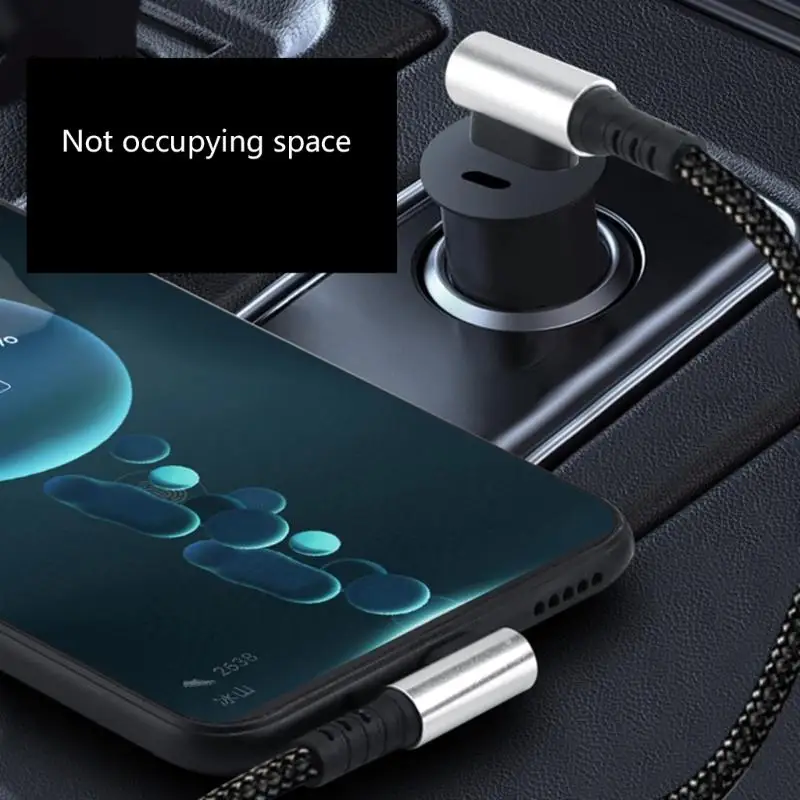 USB to Type C Fast Charging Cable 90 Degree Elbow Short Data Cord for Smartphones