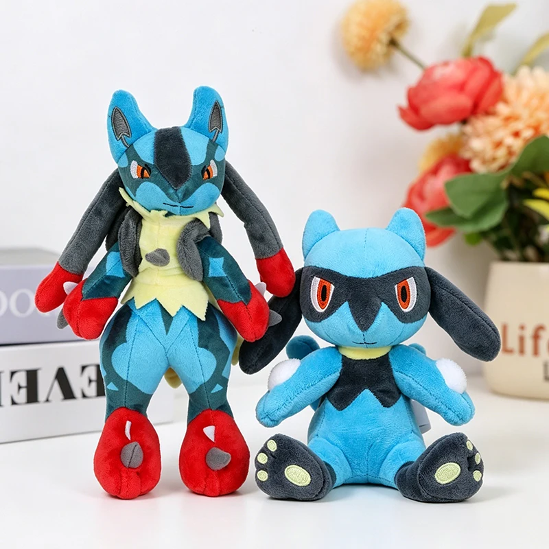 Lucario Riolu Pokemon Plush Toy Lucario Riolu Mega Evolved Soft Stuffed Doll Cartoon Anime Games Plushies Halloween Gifts view 3