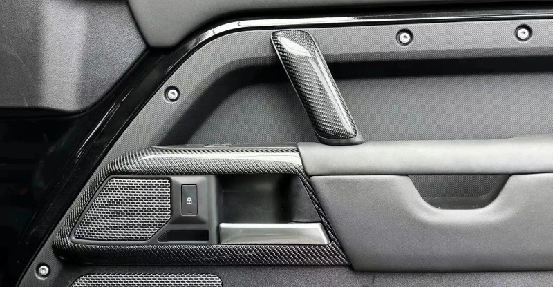 Fit for Land Rover Defender 110 2020-2024 Interior Modification Dry Carbon Fiber Door Handle Frame Car Interior Accessories