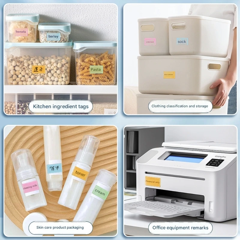  800Pcs Color Coded Adhesive Paper Labels Page Markers For Laboratory Kitchen Classification And Office File Organization