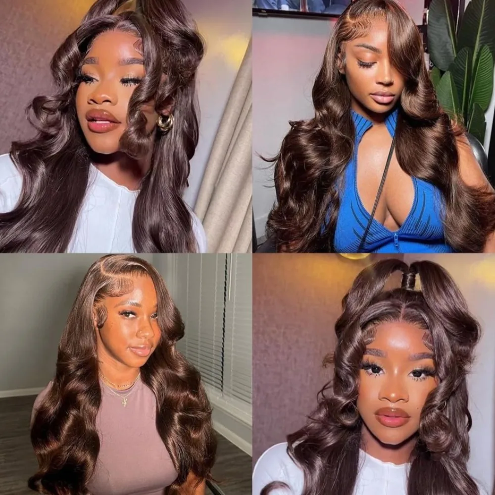 26 Inch 100g/PC Light Brown Body Wave Human Hair Bundles Double Weft Hair Extensions Brazilian Virgin Hair Full End