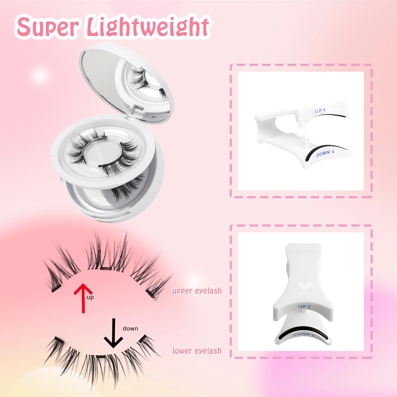 Obrázek 6: 2nz páry z magnetický řasy, magnetický falešný řasa sada, přírodní slunečnice styl řasy, dodáván s zrcadlo a pinzeta, lehko na nést, znovu použitelný, vhodný pro citlivý oči, vodotěsný, ne lepidlo potřebné, měkké a pohodlné, vhodný pro denně nést