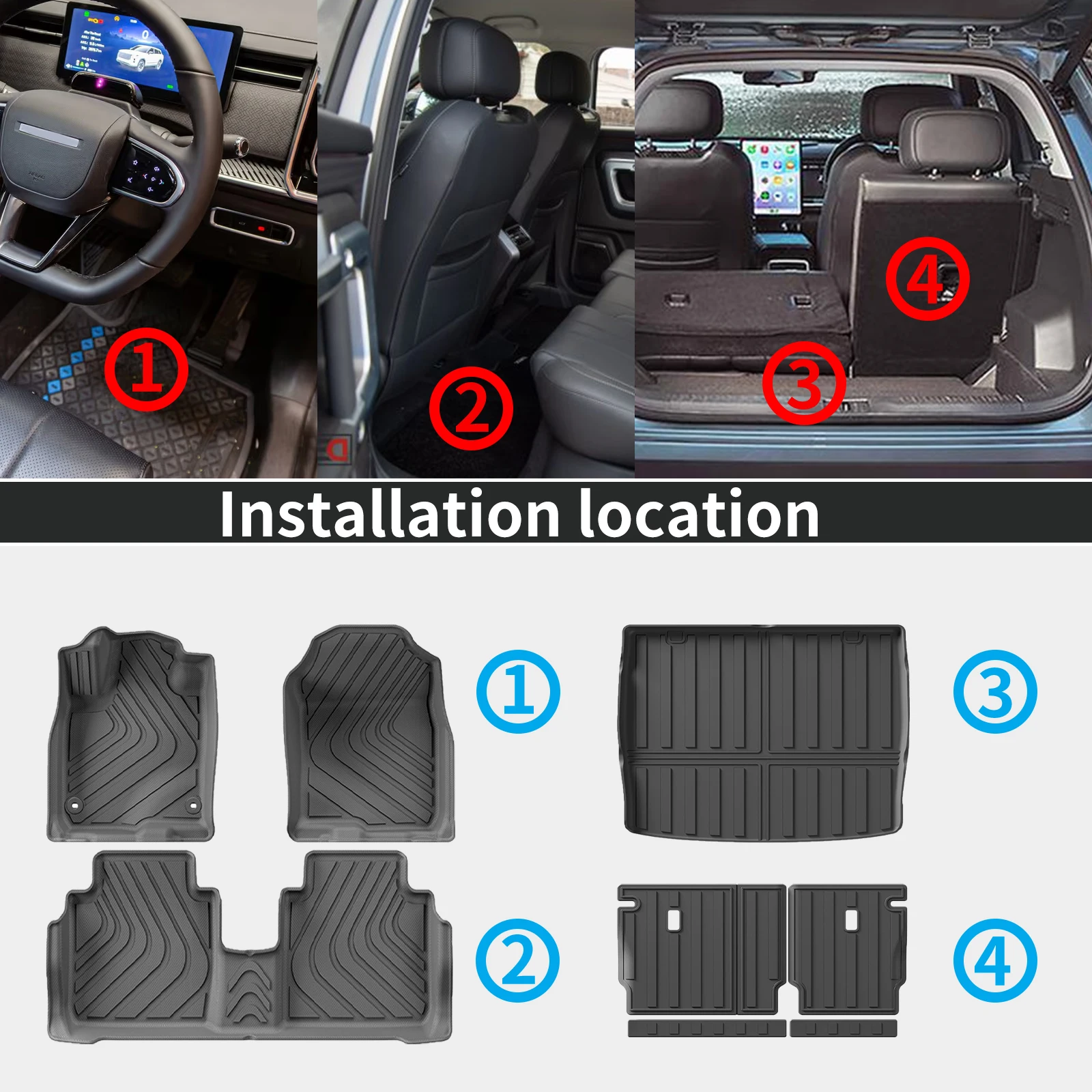 for Honda HR-V HRV 2023-2025 2026 Quality Eco-Friendly TPE Trunk Mat Liner & Seat Back Non-Toxic Odor Free Custom Car Decor