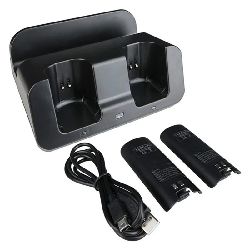 Smart Charging Station Dock Stand Charger for Wii U Gamepad Remote Controller A9LC(Black)