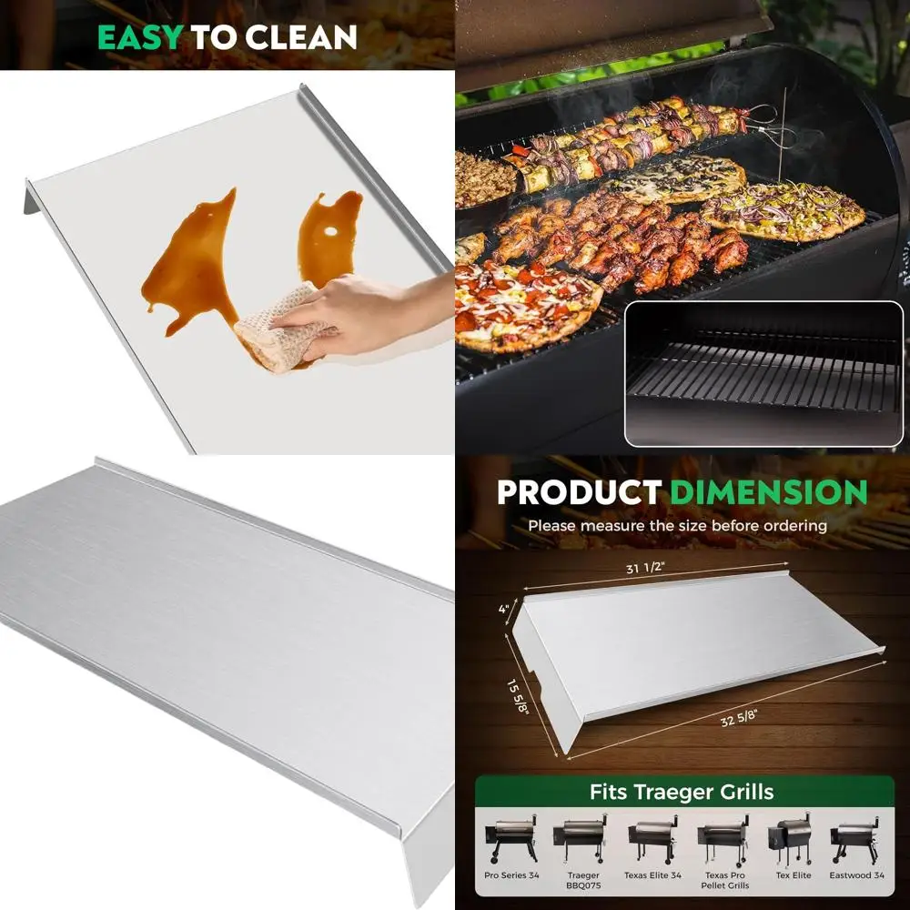 

Капельный лоток из нержавеющей стали для Traeger 34, Eastwood 34, Grills Tex/Tex Elite, 32,5x15,75