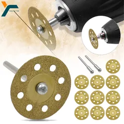 10Pcs Diamond Cutting Wheel Saw Blade Cut Off Disc Jade Glass Ceramic Cutting Carving Sharpening 3mm Shank For Rotary Air Tool