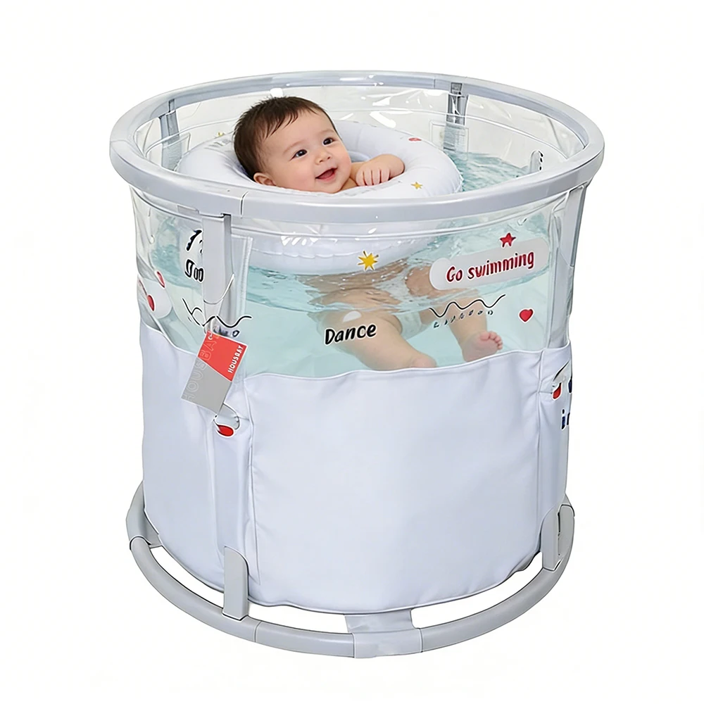 Piscines de jeu portables pliables pour les tout-petits âgés de 1 à 3 ans, avec drain de sol souple, piscine extérieure d'été pour enfants, 28 "x 26"