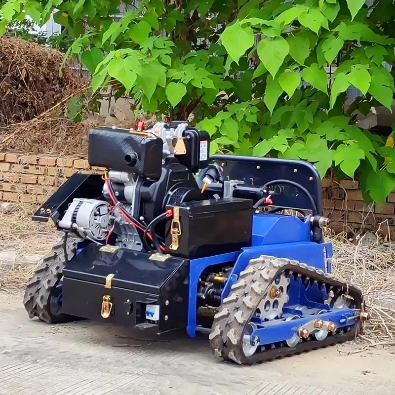 Customized Electric Self-propelled Smart Black  Remote Control Self-propelled Crawler Lawn Mower Parts