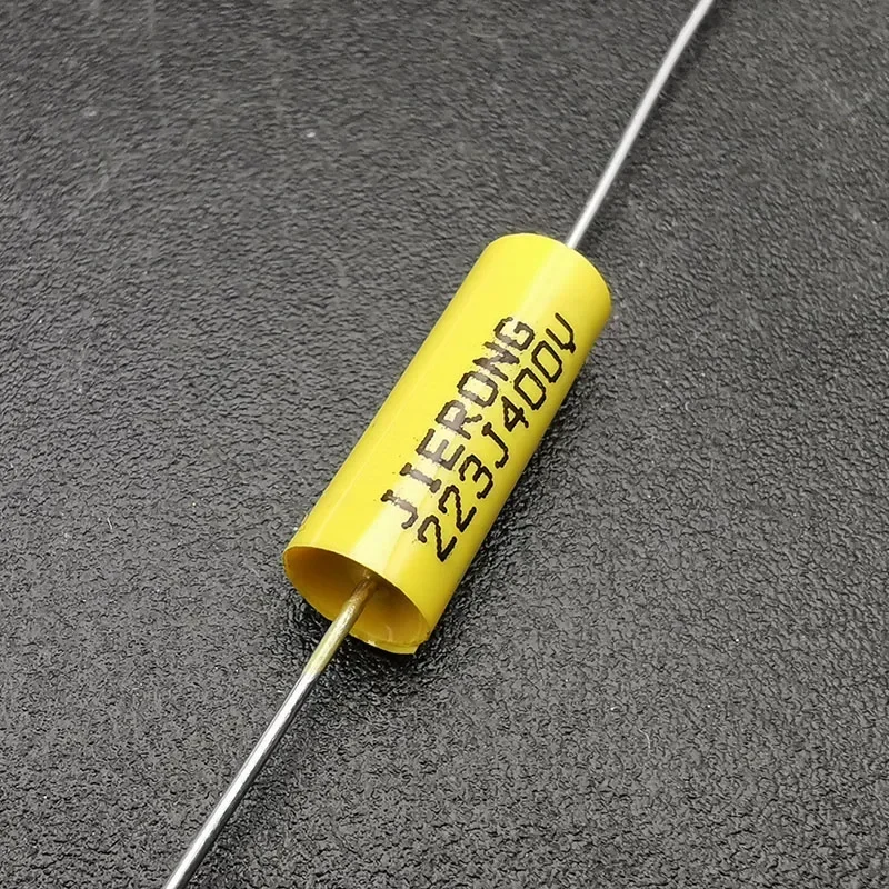 

10Pcs Axial Capacity Polyester Capacitor 223J400V/473J400V 0.022uf/0.047uf Brass Leg Electric Guitar Tone Capacitor Yellow