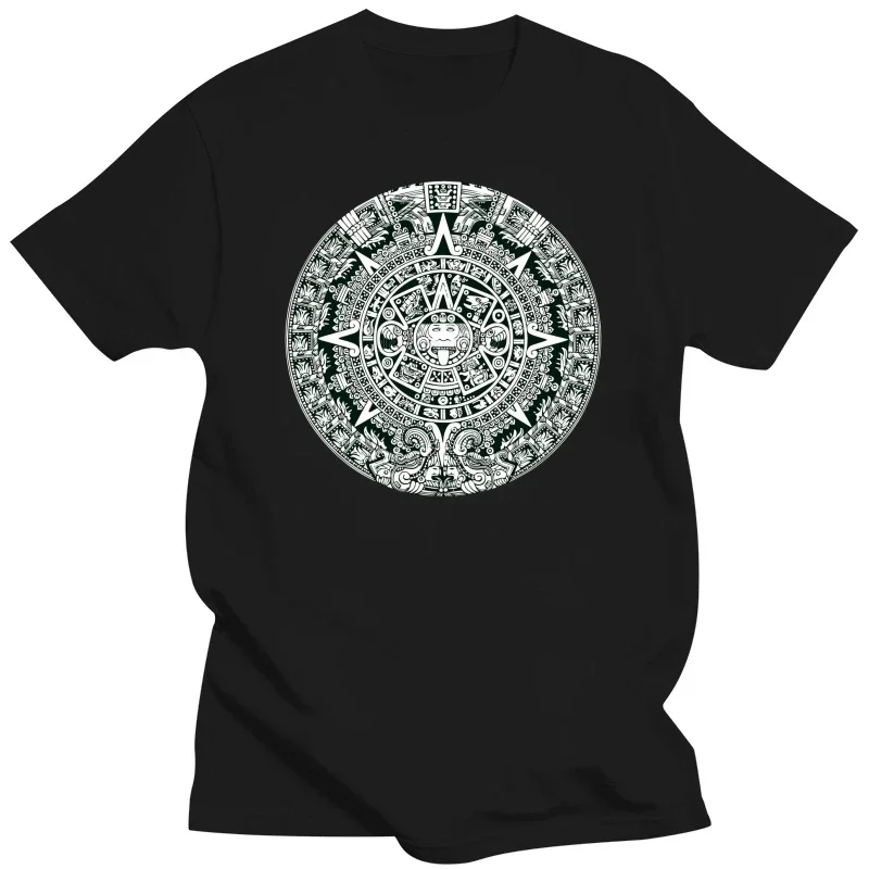 mayan aztec mythical calendar 2012 doomsday black cotton tee t-shirt 0109Cool Casl pride t shirt men Unisex Fashion tshirt