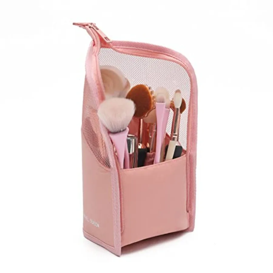 

Makeup Brush Travel Case Stand Up, High Capacity Makeup Organizer Portable Travel Makeup Brush Holder