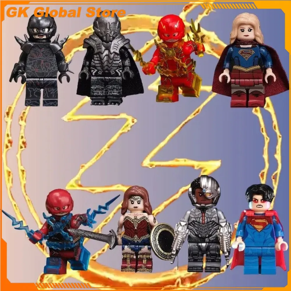 

4cm Movie Figure Superman The Flash Wonder Woman Peripheral Building Block Builders Desktop Decoration Kids Birthday Gifts Toys