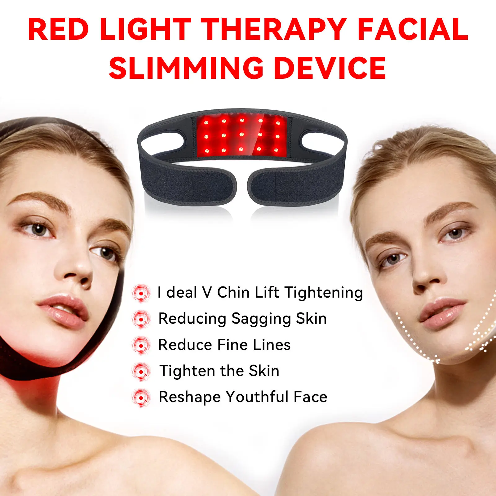 充電式ワイヤレス多機能赤色光療法ネックブレース手首脚 V フェイスウェアラブルベルトスキンケア家庭用ツール