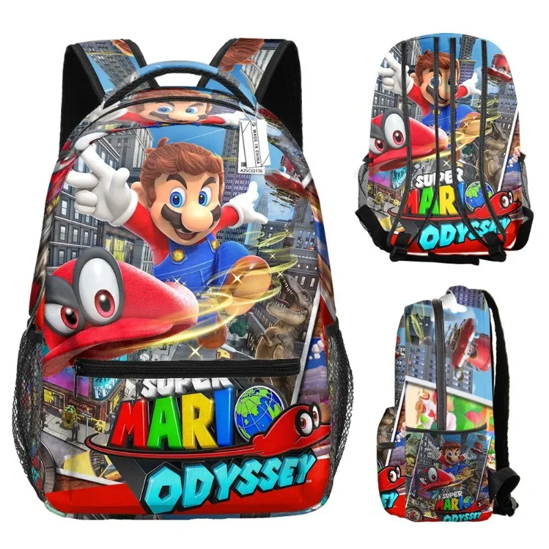 Super Marios Bros Backpack Girls Boys Schoolbag Large Capacity Double Sided Printing School Rucksack Cartoon Laptop Bags Mochila