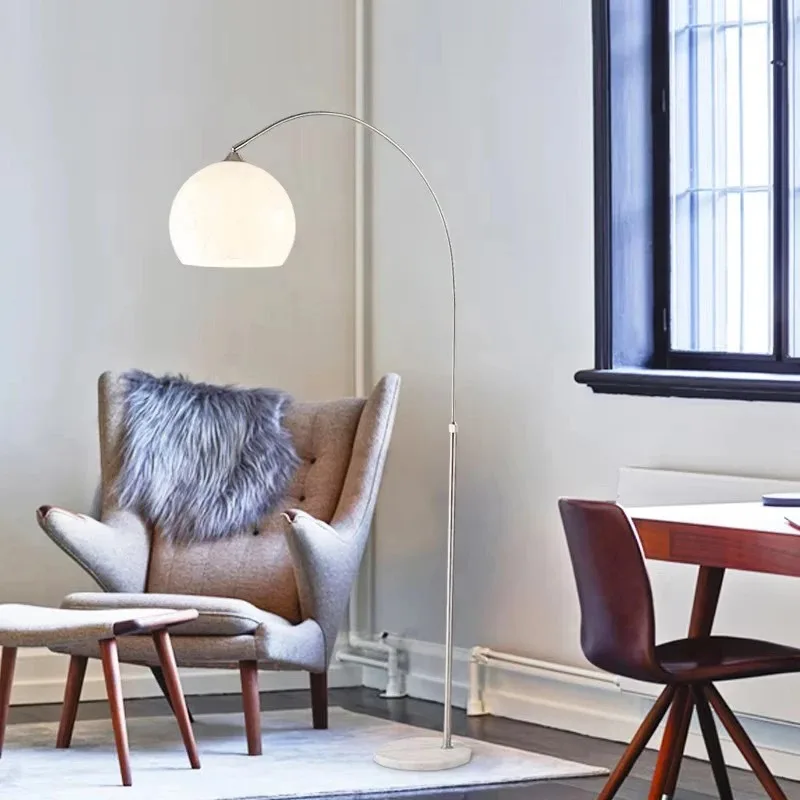 

Nordic Minimalist LED Floor Lamps Living Room Sofa Bedroom Bedside Modern White Orange Fishing Long Atmosphere Standing Lights