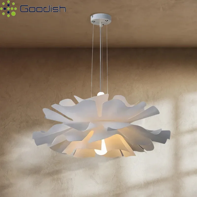 

Modern Luxury Nordic Cream Wind Petal Shaped LED Pendant Lights Art Creative Lamps for Living Room Home Decoration Chandeliers